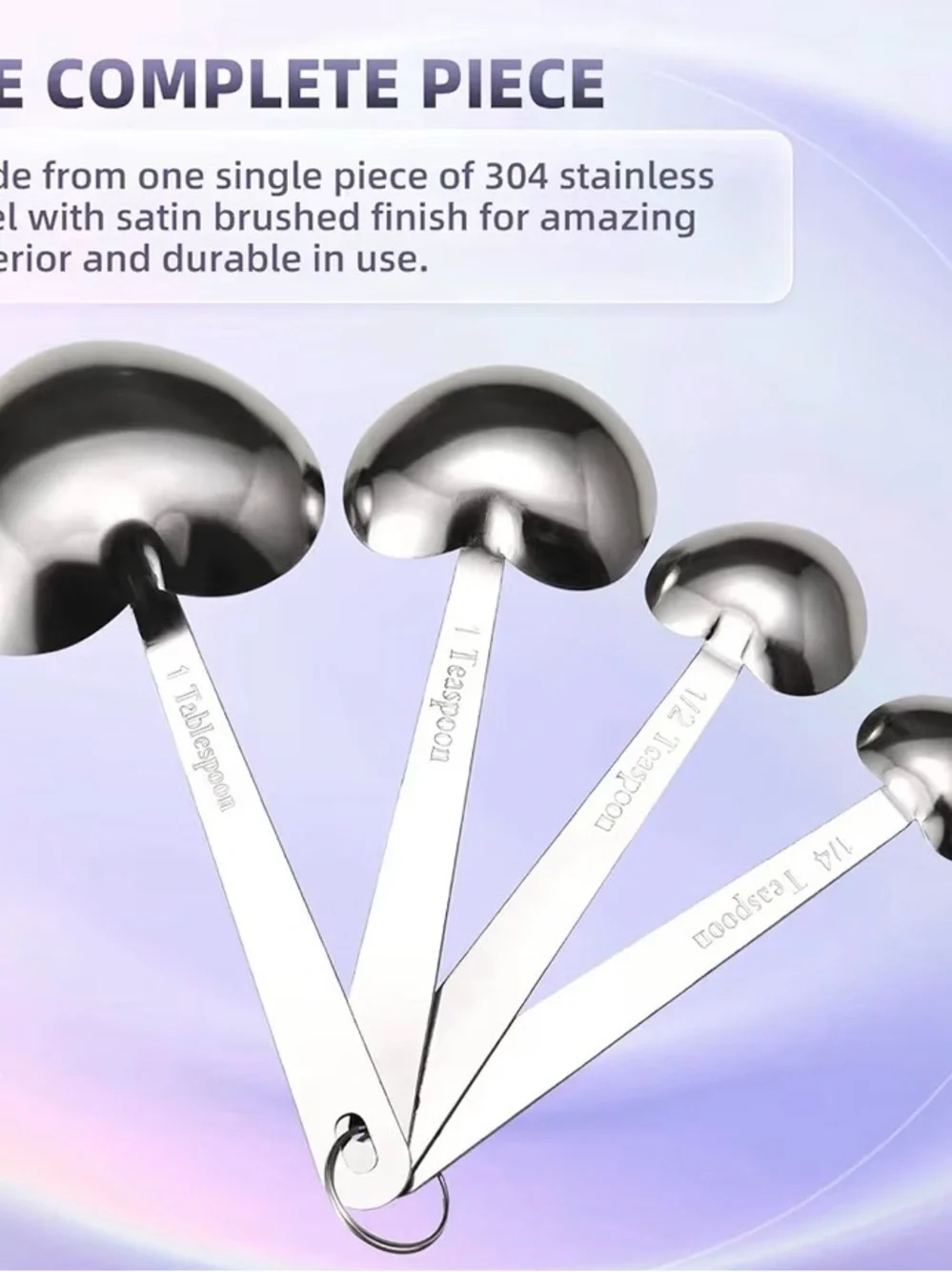 Heart Design Stainless Steel Measuring Spoon Set Gift Box & Ribbon shower gift